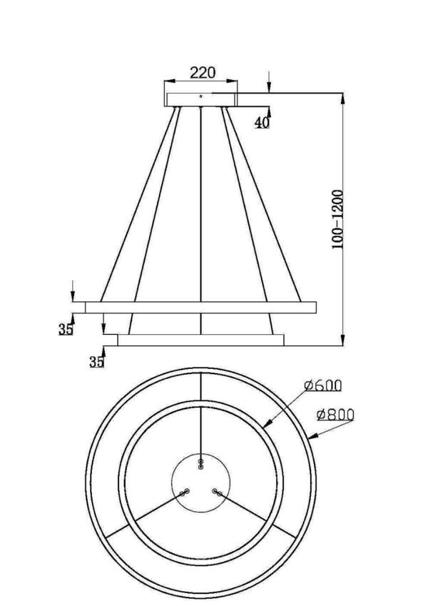 Rippvalgusti Rim MOD058PL-L74BS3K/MOD058A-02BS