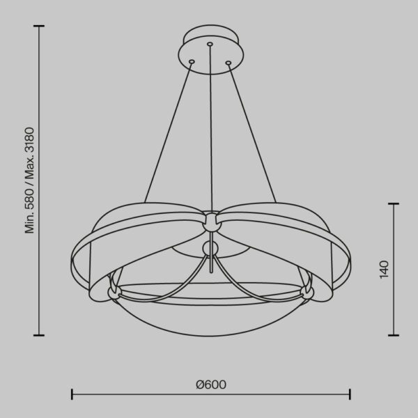 Rippvalgusti Breeze MOD281PL-L45BS3K