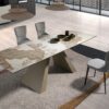 1124 mesa comedor extensible marmol acero dinning table angel cerda bA2