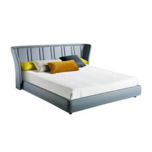 7067 cama moderna polipiel gris acero negro bed angel cerda 01