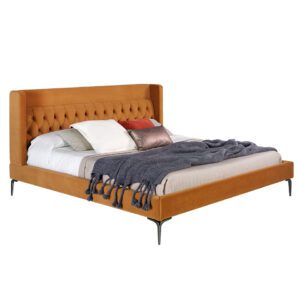 7124 cama capitone mostaza acero bed angel cerda 1