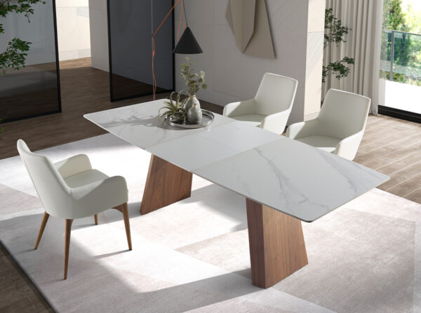 1134 mesa comedor extensible marmol nogal dining table angel cerda aA1