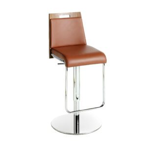 4072 taburete polipiel marron cromado stool angel cerda 1