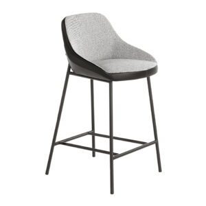 4100 taburete moderno tela gris polipiel negro acero stool angel cerda 1