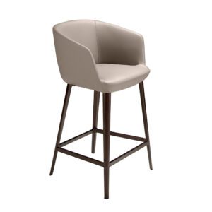 4134 taburete polipiel acero marron stool angel cerda 1P