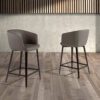4134 taburete polipiel acero marron stool angel cerda aA1