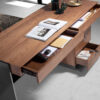 3237 escritorio madera nogal acero pulido desk angel cerda c