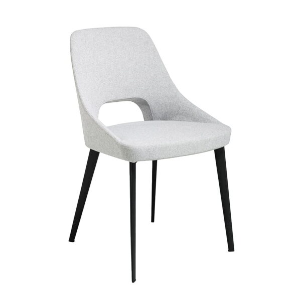 4101 silla moderna tela blanca tapizada acero negro chair angel cerda 1