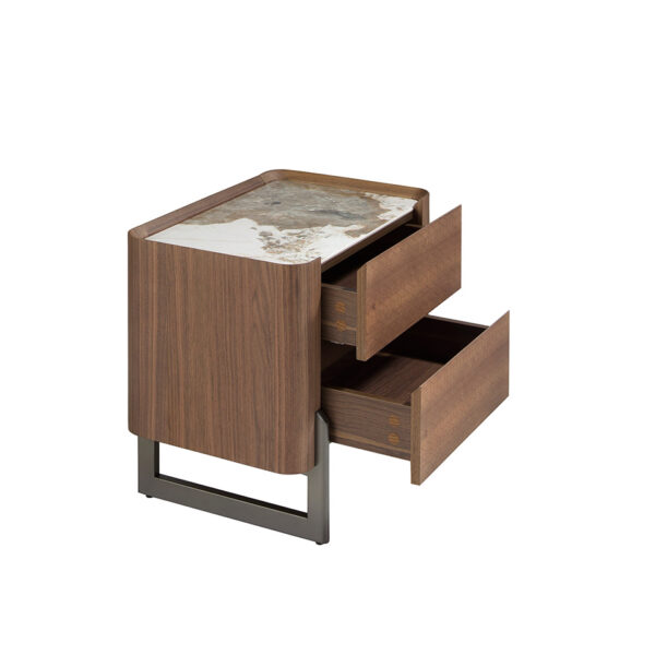 7152 mesita noche marmol nogal acero night stand angel cerda 2