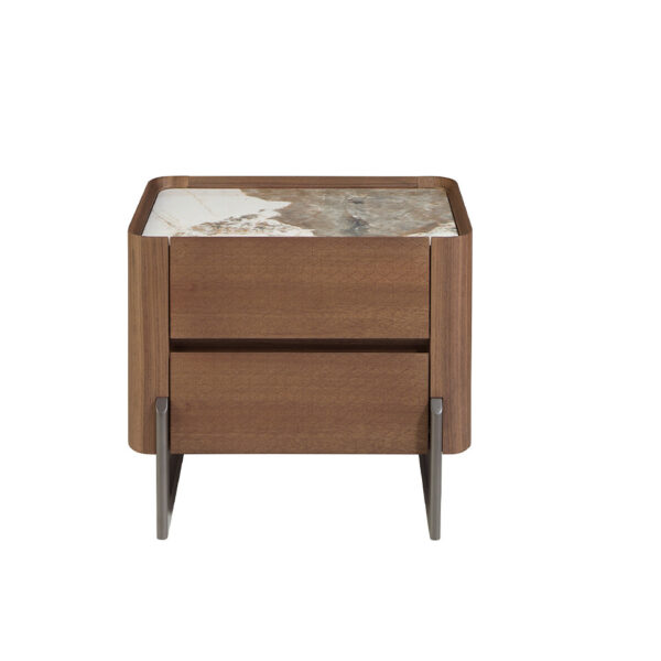 7152 mesita noche marmol nogal acero night stand angel cerda 3F