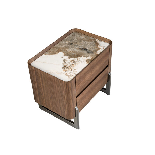 7152 mesita noche marmol nogal acero night stand angel cerda 4D1