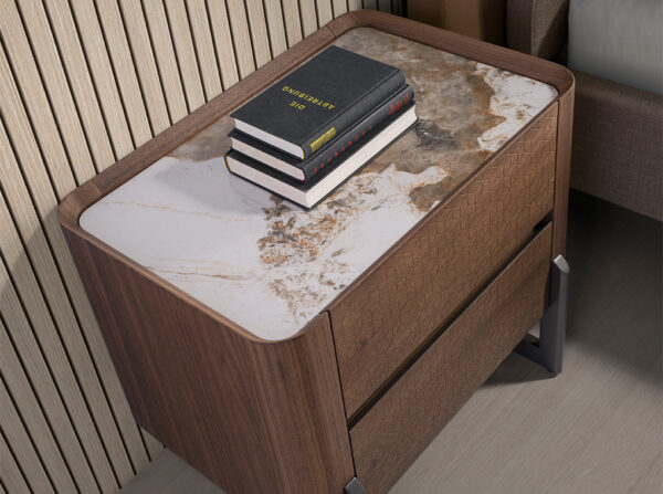 7152 mesita noche marmol nogal acero night stand angel cerda dD1