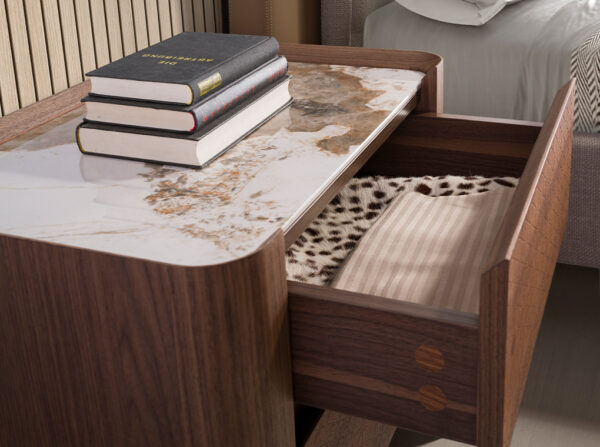 7152 mesita noche marmol nogal acero night stand angel cerda dD2