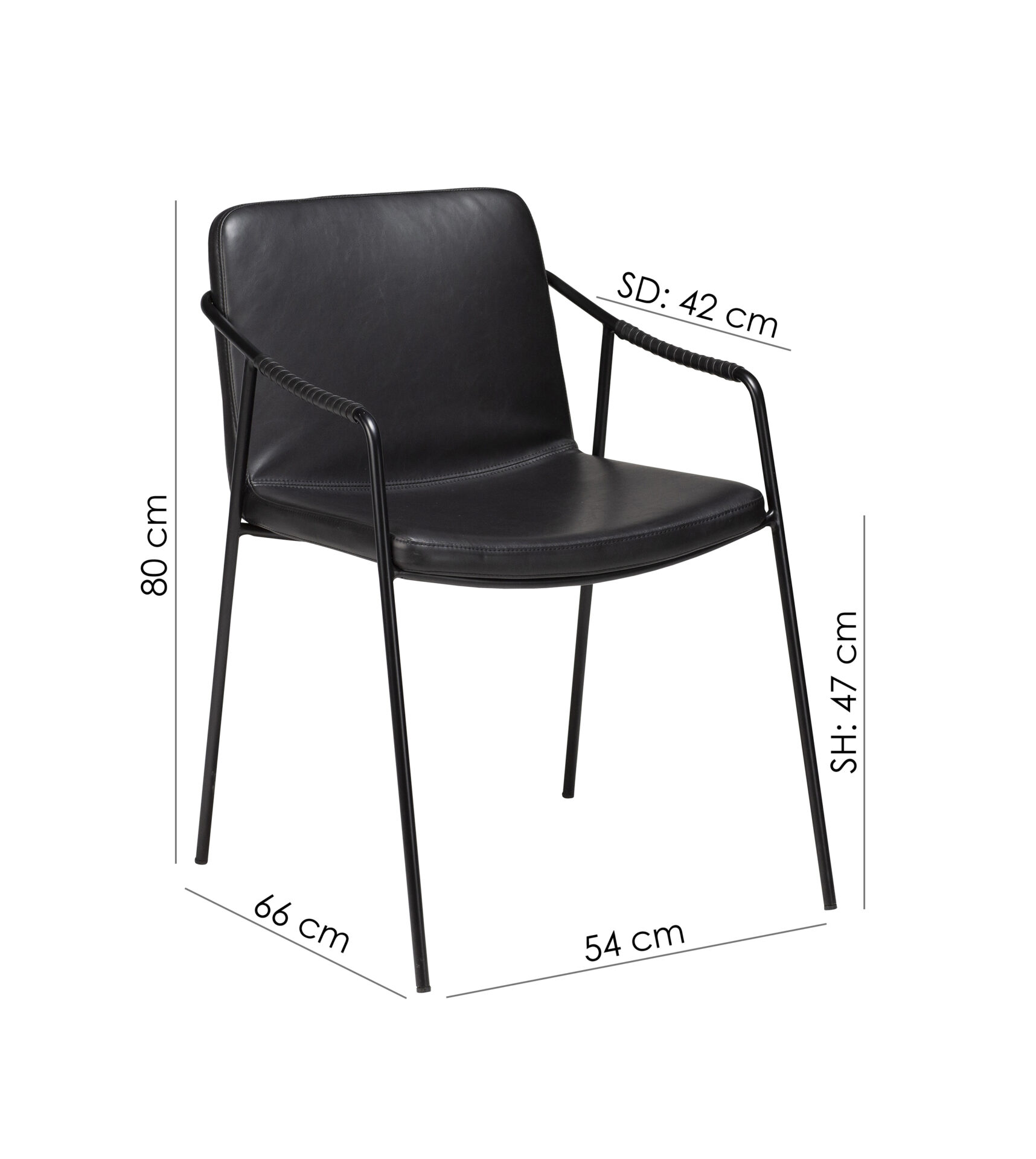 boto chair vintage black art leather with black legs 100310300 15 measurements scaled 1.jpg